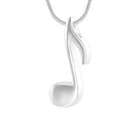 DOTUIARG Collar de cremación de notas musicales de acero inoxidable 316L para cenizas para mujeres para hombres colgante de recuerdo joyería en urna conmemorativa