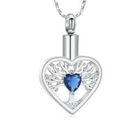 DOTUIARG Collar de urna de corazón del Árbol de la Vida para cenizas Joyería de urna Relicario de recuerdo para el portacenizas humanas Colgante conmemorativo para mujeres