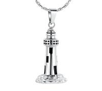DOTUIARG Collar de urna de faro para cenizas, joyería de cremación de acero inoxidable para hombres, mujeres, colgante conmemorativo de cenizas humanas