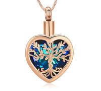 DOTUIARG Collar de urna del Árbol de la Vida para Cenizas Portajoyas de Cremación de Corazón para Mujeres Conservador