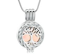 DOTUIARG Collar de urna del Árbol de la Vida para cenizas Relicario de acero inoxidable Colgante conmemorativo Joyería de cremación Recuerdo para mujeres Hombres