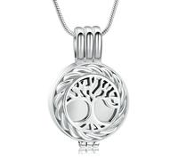 DOTUIARG Collar de urna del Árbol de la Vida para cenizas Relicario de acero inoxidable Colgante conmemorativo Joyería de cremación Recuerdo para mujeres Hombres