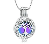 DOTUIARG Collar de urna del Árbol de la Vida para cenizas Relicario de acero inoxidable Colgante conmemorativo Joyería de cremación Recuerdo para mujeres Hombres