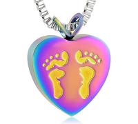 DOTUIARG Collar de urna para cenizas Cremación joyería Corazón de acero inoxidable para recuerdos conmemorativos Colgante de ceniza para hombres Mujeres Regalos