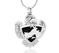 DOTUIARG Collar de urna para cenizas, joyería de cremación para ceniza, recuerdo conmemorativo de motocicleta, colgante de cenizas de acero inoxidable para hombres, mujeres