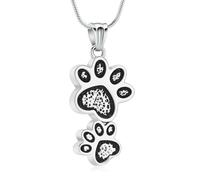 DOTUIARG Collares de urna con huellas de pata para cenizas, perro de acero inoxidable para mascotas, cremación de gatos, joyería conmemorativa de ceniza, colgante de ceniza, regalo de recuerdo para
