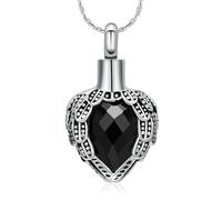 DOTUIARG Collares de urna para hojas de ceniza, joyería de cremación de cenizas, colgante de cenizas de acero sin mancha, recuerdo conmemorativo para joyería para mujeres