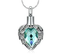 DOTUIARG Collares de urna para hojas de ceniza, joyería de cremación de cenizas, colgante de cenizas de acero sin mancha, recuerdo conmemorativo para joyería para mujeres