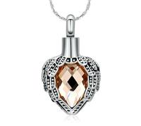 DOTUIARG Collares de urna para hojas de ceniza, joyería de cremación de cenizas, colgante de cenizas de acero sin mancha, recuerdo conmemorativo para joyería para mujeres
