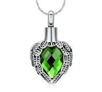 DOTUIARG Collares de urna para hojas de ceniza, joyería de cremación de cenizas, colgante de cenizas de acero sin mancha, recuerdo conmemorativo para joyería para mujeres