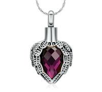 DOTUIARG Collares de urna para hojas de ceniza, joyería de cremación de cenizas, colgante de cenizas de acero sin mancha, recuerdo conmemorativo para joyería para mujeres