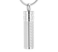 DOTUIARG Cremación cilíndrica de joyería para contener cenizas funerarias humanas/mascotas colgante para recuerdos para la urna conmemorativa para el cuello