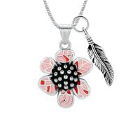 DOTUIARG Cremación de girasoles, joyería, collares de urnas de flores, colgantes de cenizas de acero inoxidable para mujeres, memoriales para joyería, recuerdos