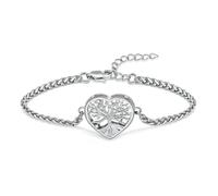 DOTUIARG Cremación del Árbol de la Vida Joyería Pulsera de urna en forma de corazón para cenizas Pulsera ajustable para mujeres Brazalete conmemorativa para hombres
