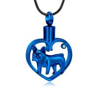 DOTUIARG Cremación para mascotas, joyería de corazón, collar de urna para cenizas, colgante de cenizas de acero inoxidable, recuerdo de perro para joyas para humanos de mascota