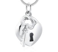 DOTUIARG Cremation Jewelry Urn Necklaces for Ashes Stainless Steel Key with My Heart Urn Pendant Memorial Ash Holder Keepsake Gift