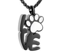 DOTUIARG Cruz de acero inoxidable dorado con huella de perro collar de cremación colgante joyería de recuerdo para cenizas