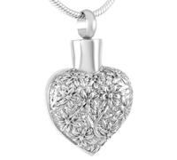 DOTUIARG Flores de acero inoxidable joyería de recuerdo para cremación joyas para cenizas colgantes mujeres