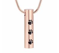 DOTUIARG Joyería cilíndrica de cremación con huella de pata de perro para urna conmemorativa de mascotas Neckalace Guarda cenizas colgante de recuerdo