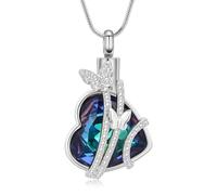 DOTUIARG Joyería conmemorativa Collar de cremación de acero inoxidable con corazón de mariposa de acero inoxidable Colgante de urna para cenizas Mujeres Regalos para hombres