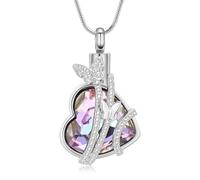 DOTUIARG Joyería conmemorativa Collar de cremación de acero inoxidable con corazón de mariposa de acero inoxidable Colgante de urna para cenizas Mujeres Regalos para hombres