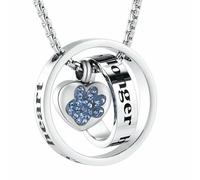 DOTUIARG Joyería conmemorativa ya no está a mi lado, para siempre en mi corazón collar de urna de cremación de acero inoxidable para cenizas para mascota