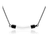 DOTUIARG Joyería de cremación, colgante de tubo de cristal transparente, collares de urna conmemorativa para cenizas, recuerdo funerario para humanos/mascotas