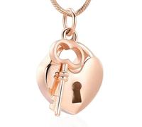 DOTUIARG Joyería de cremación, collares de urna para cenizas, llave de acero inoxidable con colgante de mi urna de corazón, portacenas conmemorativa, regalo de recuerdo
