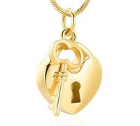 DOTUIARG Joyería de cremación, collares de urna para cenizas, llave de acero inoxidable con colgante de mi urna de corazón, portacenas conmemorativa, regalo de recuerdo