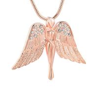 DOTUIARG Joyería de cremación de ángeles para cenizas para mujeres hombres collar conmemorativo de urna en acero inoxidable