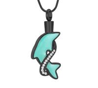 DOTUIARG Joyería de cremación de delfines Collar de urna de acero inoxidable para cenizas para mujeres hombres recuerdo conmemorativo de mascota humana colgante de ceniza