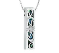 DOTUIARG Joyería de cremación de girasol Cilíndrico Bar de urna collar para cenizas para mujeres hombres recuerdos conmemorativos joyería de cremación