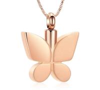 DOTUIARG Joyería de cremación de mariposa para cenizas para mujeres Recuerdo conmemorativo de un ser querido Urna Medallón para cenizas de perros/gatos humanos