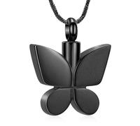 DOTUIARG Joyería de cremación de mariposa para cenizas para mujeres Recuerdo conmemorativo de un ser querido Urna Medallón para cenizas de perros/gatos humanos