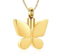 DOTUIARG Joyería de cremación de mariposa para cenizas para mujeres Recuerdo conmemorativo de un ser querido Urna Medallón para cenizas de perros/gatos humanos