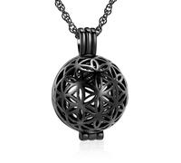 DOTUIARG Joyería de cremación, flor hueca con colgantes, urna collares para cenizas, recuerdo de acero inoxidable para mujeres, hombres