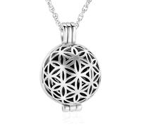 DOTUIARG Joyería de cremación, flor hueca con colgantes, urna collares para cenizas, recuerdo de acero inoxidable para mujeres, hombres