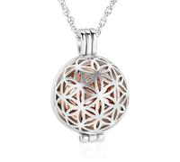 DOTUIARG Joyería de cremación, flor hueca con colgantes, urna collares para cenizas, recuerdo de acero inoxidable para mujeres, hombres