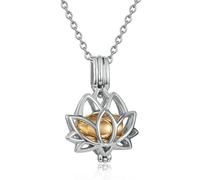 DOTUIARG Joyería de cremación para cenizas - Colgante colgante de flores de loto con urna de recuerdo y joyería de ceniza conmemorativa