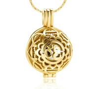 DOTUIARG Joyería de cremación para cenizas - Colgante con patrón collar conmemorativo Urna esférica de acero inoxidable interior para guardar recuerdo