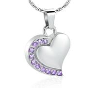 DOTUIARG Joyería de cremación para cenizas, colgante de cristal de acero inoxidable con corazones de urna, collar funerario, recuerdo funerario