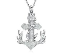 DOTUIARG Joyería de cremación para cenizas, collar de urna con anzuelo de pescado para hombres, cenizas de acero sin saltos para guardar recuerdo