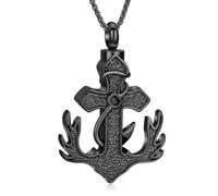 DOTUIARG Joyería de cremación para cenizas, collar de urna con anzuelo de pescado para hombres, cenizas de acero sin saltos para guardar recuerdo