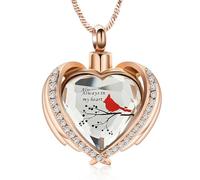 DOTUIARG Joyería de cremación siempre en mi corazón collar rojo de urna para Ashes Women Memorial Loved