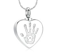 DOTUIARG Joyería para cremación de corazones, Collares de urna con estampado de patas para hombres, mujeres, conmemorativos de mascotas, cenizas, colgantes de recuerdos