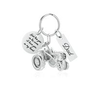 DOTUIARG Llavero de urna de fresno en forma de tractor conmemorativo para hombres Llavero de cremación de cremación de tractor de acero inoxidable