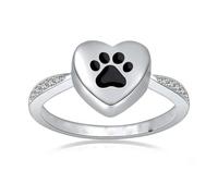 DOTUIARG Para siempre en mi corazón Urna de cremación Anillo para mascotas queridas Cenizas de perro para mujeres Anillo de dedo Joyería conmemorativa