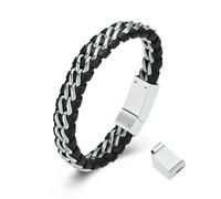 DOTUIARG Pulsera conmemorativa trenzada para hombres, pulseras de urna para cenizas, pulsera de joyería de recuerdo de acero inoxidable