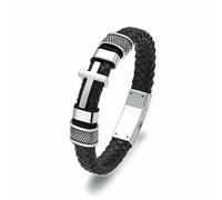 DOTUIARG Pulsera de cremación con cruz para cenizas, urna de acero inoxidable, joyería conmemorativa con brazalete trenzada, pulsera para hombres, mujeres