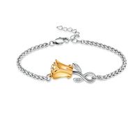 DOTUIARG Pulsera de cremación de rosas para cenizas - Pulseras de urna de acero inoxidable para cenizas de mascotas/humanos - Ceniza de recuerdo conmemorativo